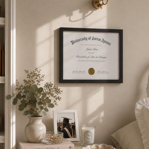 Americanflat 8.5x11 Diploma Frame with Shatter-Resistant Glass - Document Frames with Engineered Wood - Legacy Collection...