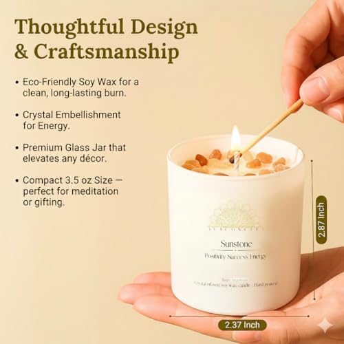AVACONCEPT Crystal Infused Soy Wax Candle Gift Set Aromatherapy Scented Candles with Healing Crystals Natural Hand-Poured ...