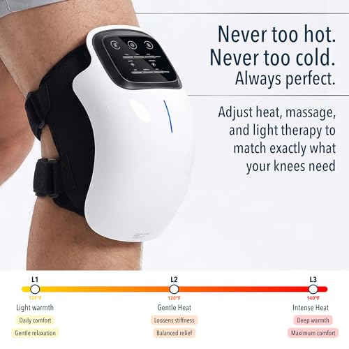 FORTHIQ Knee Massager Smart for Pain Relief with Heat and Red Light Therapy, 2026 Updated Edition, Relax Tight Muscles, Id...