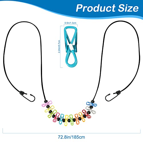 Retractable Portable Clothesline for Travel，Clothing line with 12 Clothes Clips, for Indoor Laundry Drying line,Outdoor Ca...