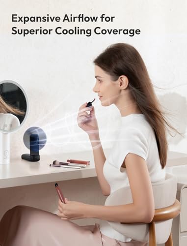 Aecooly Slim Portable Fan, Thin Handheld Fan, USB Rechargeable Mini Personal [24H Max Cooling Time], Battery Powered Small...