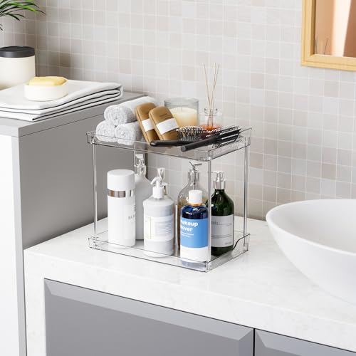 Yieach 2 Tier Bathroom Counter Organizer,Tiered Bathroom Organizer for Makeup,Perfume,Beauty Products,Skincare Organizers ...