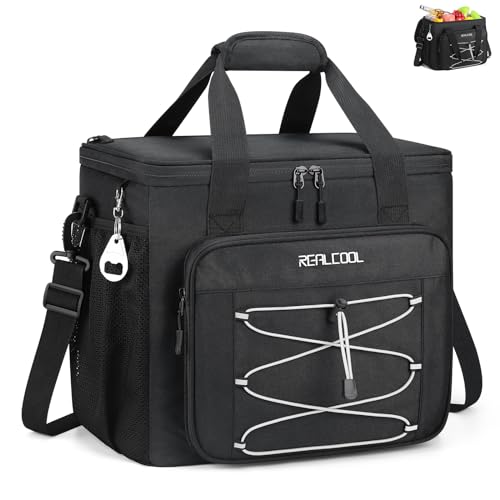 RealCool Soft Cooler Bag 35/45Can, Collapsible Cooler Insulated Leak Proof, Large Lunch Box for Men Women, Soft-Sided Cool...