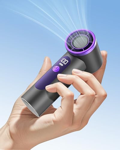 AGEYOU Portable Handheld Fan,4000mAh Rechargeable Turbo Personal Mini Fan,Pocket Design for Travel,Concerts,Sports Games,C...