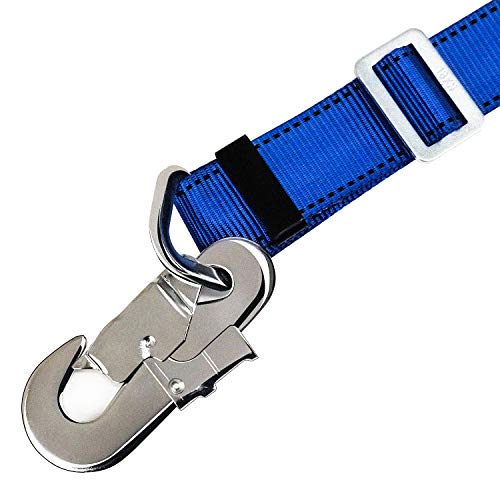 Safety Harness Lanyard, Fall Protection Lanyard and Safety Belt Adjustable,from 4-Feet to 6-Feet Outdoor Tree Climbing Bel...