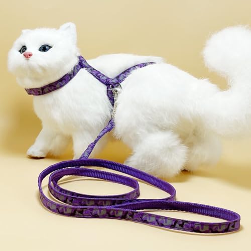 2 Pack Cat Harness and Leash Set with Collar, Escape Proof & Adjustable Kitten Harness for Small to Medium Cats, Walking &...