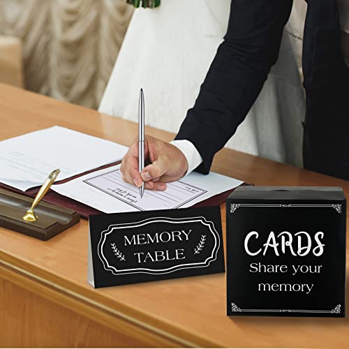 Yinder 54 Pcs Share a Memory Card Box for Celebration of Life Gift Ideas 50 Memorial Cards 2 Memory Signs 1 Silver Signatu...