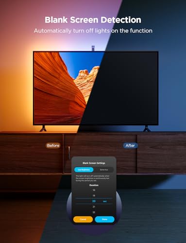 Govee TV Backlight 3 Lite with Fish-Eye Correction Function Sync to 75-85 Inch TVs, 16.4ft RGBICW Wi-Fi LED Strip Lights w...
