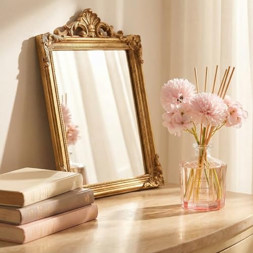 COCORRÍNA Reed Diffuser - Sandalwood Rose 8.5 Fl.oz Flower Reed Diffuser Set with 8 Sticks, Home Fragrance Reed Diffuser f...
