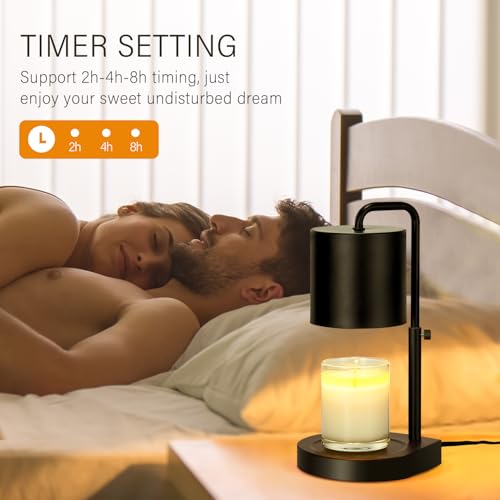 zukakii Candle Warmer Lamp Adjustable Height Dimmable with Timer Large Jar Candles Compatible - No Flame Scented Wax Warme...