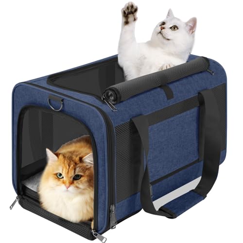 GAPZER Dog Carrier Soft/Cat Crates Large Cat 20 to 25 pounds/Softsided Pet Car Travel Carry Bag 15 Pound Puppy/Top Open Tr...
