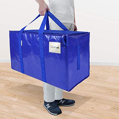 TICONN 6 Pack Extra Large Moving Bags Heavy Duty with Zippers & Carrying Handles, Durable Storage Bags Moving Boxes for Cl...