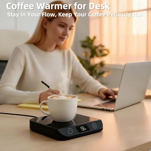 MADCKDEDRT Coffee Mug Warmer & Candle Warmer 46W Electric Cup Warmer for Desk - Smart Digital Display 6 Heat Settings Time...
