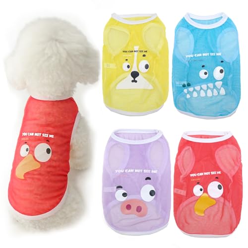 Ittokis 4 Pack Dog Cooling Shirts - Breathable Lightweight Shirts for Large Dogs Boy, Sleeveless Sun Protection Shirts for...