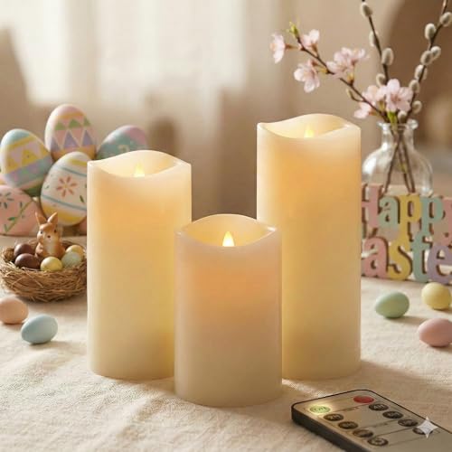 Enido Flameless Candles Led Candles Pack of 12 Battery Candles (D2.15'' x H4''5''6'') Waterproof Outdoor Indoor Candles wi...