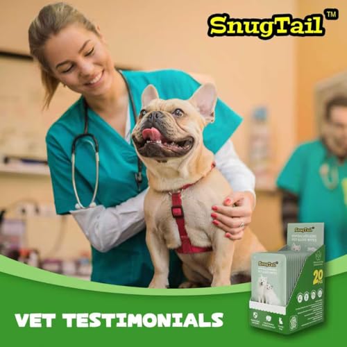 SnugTail Pet Wipes, Pet Glove Wipes for Dogs & Cats,Shedding Control, Dander Removal & Paw Cleaning, Travel Essentials for...