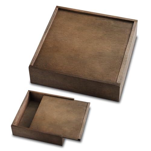 Custom Vibes Personalized Pine Wood Keepsake Box with Sliding Lid, Custom Engraving, Durable Rustic Design for Groomsmen, ...