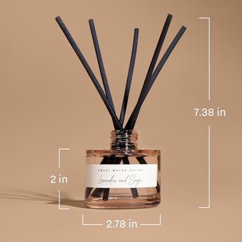 Sweet Water Decor Salt & Sea Reed Diffuser - Sea Salt, Citrus, Musk & Amber Scent - Long-Lasting 4 Month Home Fragrance, N...