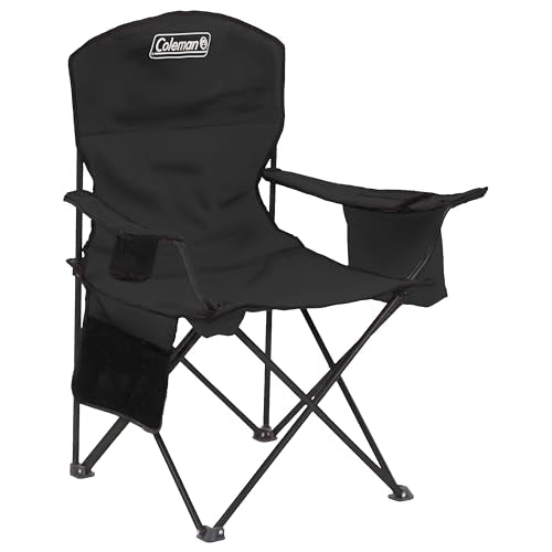 Coleman Portable Camping Chair with 4-Can Cooler, Cushioned Seat & Back with Side Pockets & Cup Holder, Carry Bag Include...