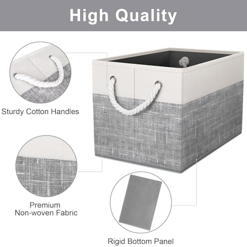 Fab totes Storage Bins [3-Pack], Foldable Storage Baskets for Organizing Toys, Books, Shelves, Closet, Large Storage Box w...