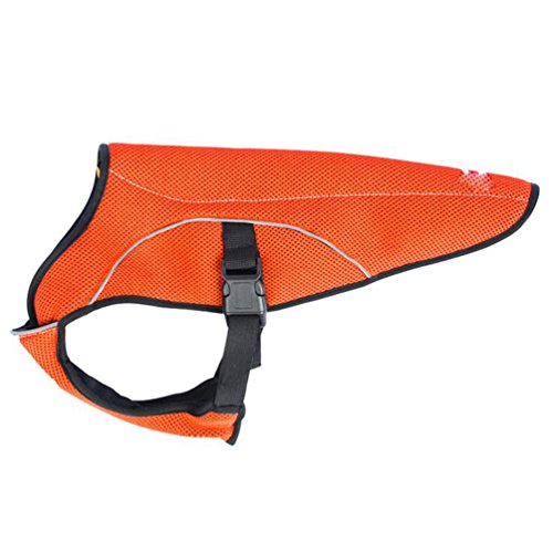 SGODA Dog Cooling Vest Jacket for Dogs, Orange, Large, Nylon Material