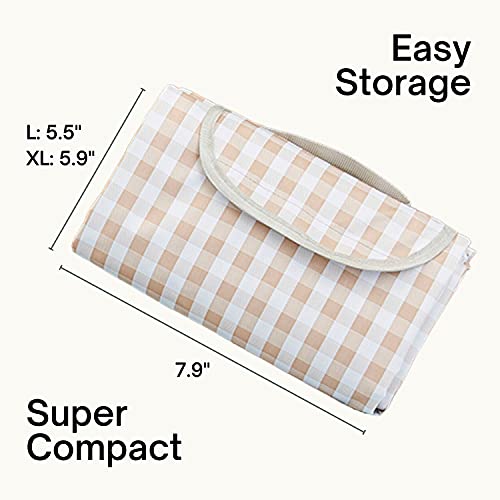 Beyond Thursday Cute Gingham Picnic Blanket, Waterproof Foldable, in Large 80x60in and Extra Large 80x80in, Portable Compa...