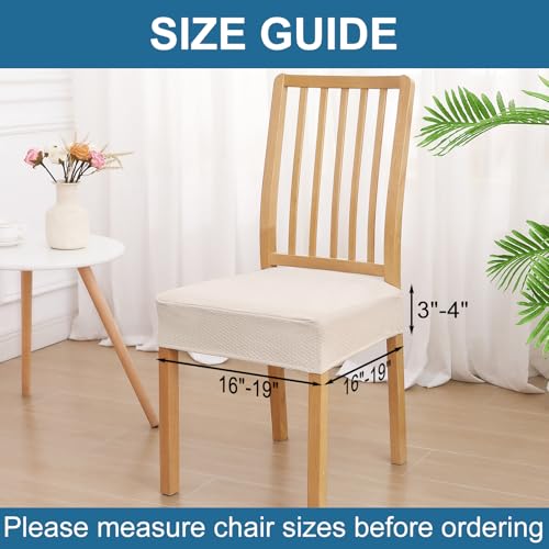 Smiry Waterproof Seat Covers for Dining Room Chairs Set of 4, Stretch Jacquard Removable Washable Chair Seat Slipcovers Pr...