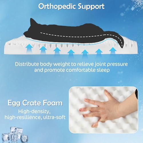 Tivray Cooling Dog Bed, 44" x 32" Orthopedic Dog Beds Large Sized, Waterproof Self-Cooling Pet Mat for Summer with Removab...