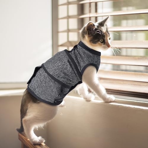 SoeKoa Cat Anxiety Jacket, Anxiety Vest for Cats, Jackets for Cats Only, Self-Adhesive Adjustable Pet Cat Calming Wrap Shi...