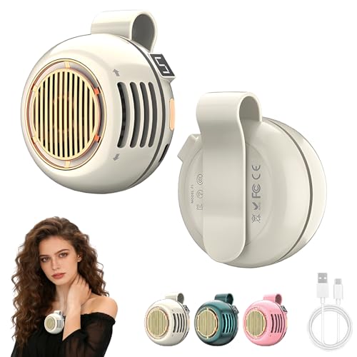 Portable Silent Mini Bladeless Fan Clip On, 5 Speeds 360° Rotatable Clip on Fan for Shirt & Waist, USB Rechargeable Small ...