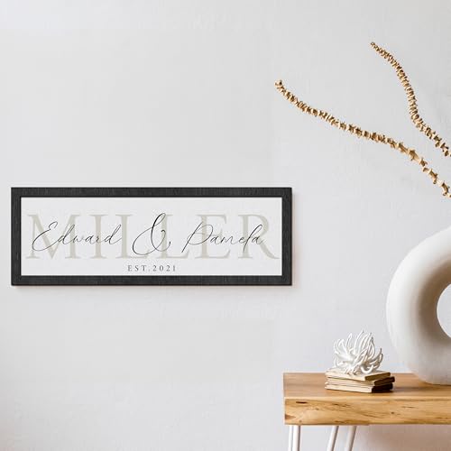 Personalized Sign for Couples, Family Sign w/Names and Date, Customized Wooden Sign for Wedding, Valentines Day Gifts for ...