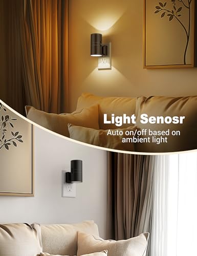 Night Lights Plug into Wall, Dimmable Night Light Plug in, Modern Night Lights with Dusk to Dawn Light Sensor, Soft White ...