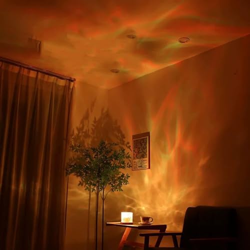 Growalleter Ocean Wave Projector Light, 16-Color LED Cube Lamp & Remote, 3D Holographic Water Ripple, Romantic Ambient Lig...