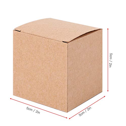 DCQRY 50PCS Kraft Paper Box Candy Bags Bulk Folding Retro Gift Boxes Mini Gift Wrapping Box Craft Carton Set for Christmas...
