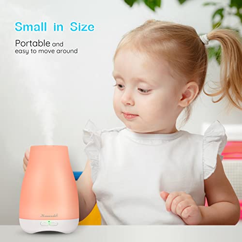 Homeweeks Diffusers, 100ml Colorful Essential Oil Diffuser with Adjustable Mist Mode, Auto Off Aroma for Bedroom/Office/Tr...