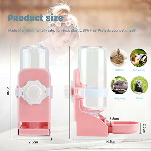 Rypet Rabbit Water Bottle No Drip - 17oz Hanging Water Fountain Automatic Dispenser Pet Cage Water Feeder for Bunny Chinch...