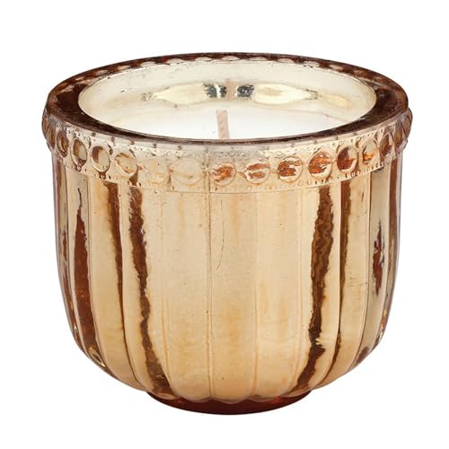 47th & Main Holiday Scented Candles Metallic Glow Decorative Glass Candle for Home Decor, 3" Dia x 2.5" Tall, Gold/Lava Ci...