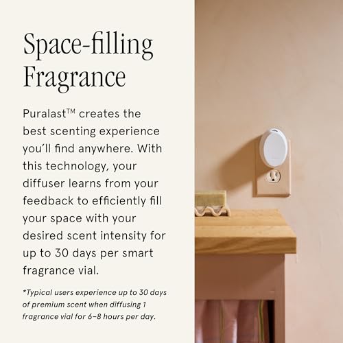 Pura Mini Smart Fragrance Diffuser for Small Spaces Adjustable Smart Home Device with LED Light & Automatic Vial Detection...