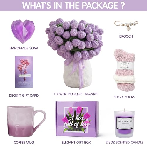 Mothers Day Birthday Gifts for Women Self Care Package Get Well Soon Gift Baskets, Thinking of You Sympathy Spa Gift Set ...