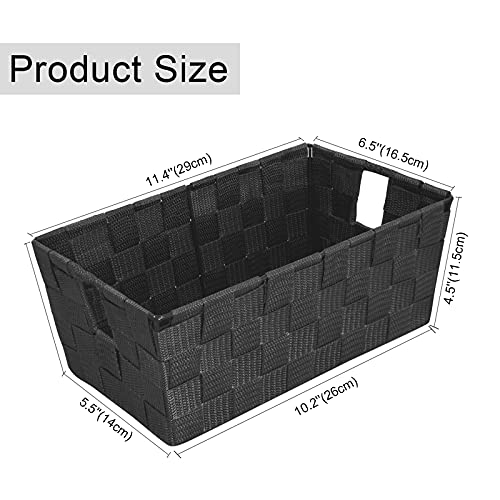 homyfort Woven Shelf Storage Tote Basket Bins Container, Storage Boxes Cube Organizer with Built-in Handles for Bedroom, O...