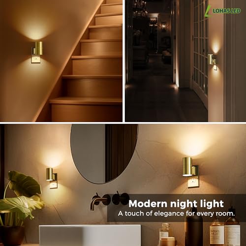 L LOHAS LED Night Light, Automatic Night Lights Plug into Wall, 2 Pack Nightlights With Light Sensor, 3000K Soft White 0-1...