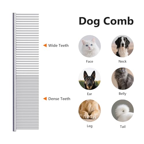 3PCS Slicker Brush for Dogs & Pet Comb,Professional Dog Grooming Brush (Goldendoodles,Poodles,Labradoodles) with Extra Lon...