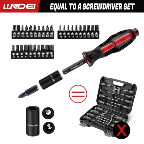 LLNDEI 48 Piece 1/4 Inch Mini Socket Ratchet Wrench Set, Metric Shallow Socket (4-14mm) 6-Point,with 72 Teeth Mini Ratchet...