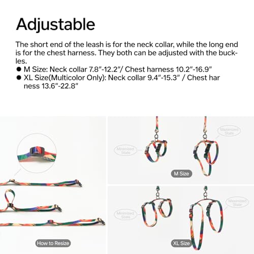pidan Cat Harness and Leash Set, Cats Escape Proof - Adjustable Kitten Harness for Large Small Cats, Lightweight Soft Walk...