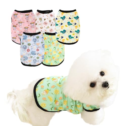 Ittokis 5 Pack Dog Cooling Shirts Breathable Instant Cooling Dogs Vest Lightweight for Summer Dog Clothes cat Clothes (S)