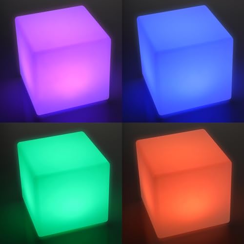 Frienda 4 Pcs Light up Cubes Cool Cosmic Cube Lights 16 Colors LED Mood Lamp Waterproof LED Light Cube for Nursery Home Pa...