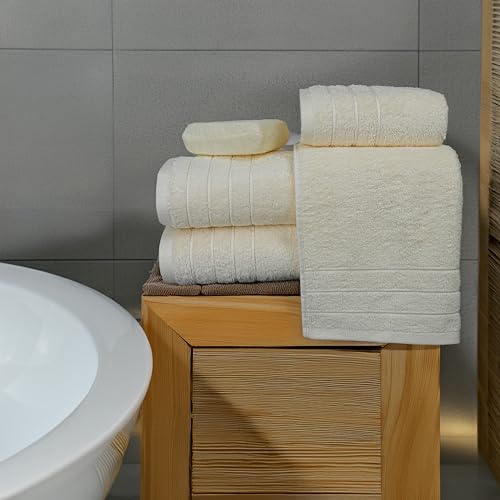Tens Towels Pack of 8 Towels Set, 2 Extra Large Bath, 2 Hand, 4 Washcloths, 100% Cotton, Lighter Weight, Quicker to Dry, S...