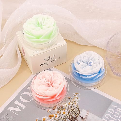 Naimo 3 Pack Flower Candles Soy Wax Scented Candle Aromatherapy Home Decor Wedding Birthday Anniversary Decorative Candle ...