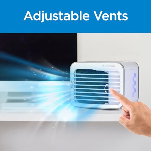 BLACK+DECKER Desktop Air Cooler, Personal Portable Fan with 3-Speeds, Evaporative Air Cooler with 0.5L Water Tank, Air Coo...