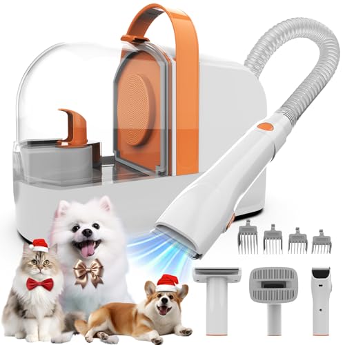 ubrobo Dog Grooming Vacuum, Dog Grooming Kit with Pet Clippers, 12,000Pa Pet Hair Vacuum for Dogs, Low Noise Home Cleaning...
